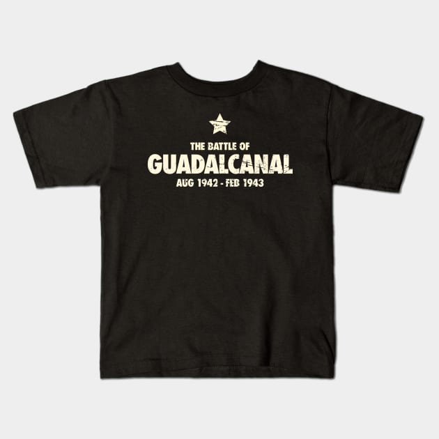 Battle Of Guadalcanal - World War 2 / WWII Kids T-Shirt by Wizardmode